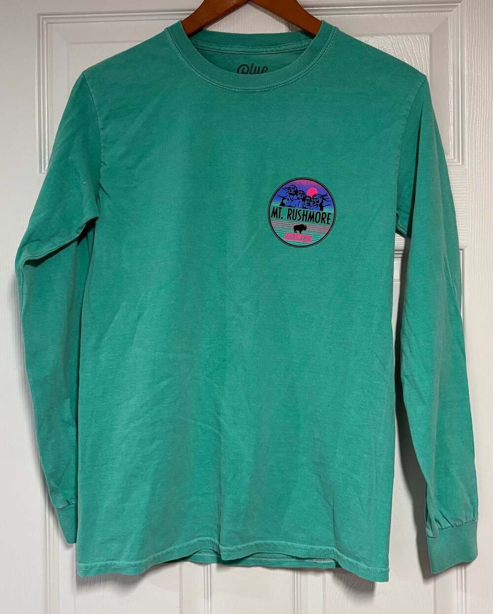 Blue 84 Mt. Rushmore National Memorial Long Sleeve T-Shirt Size S Green